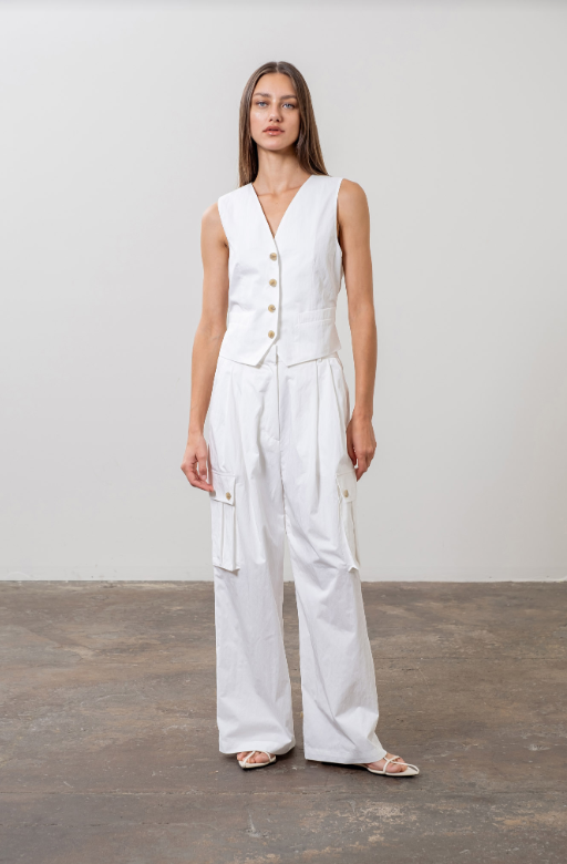 FINAL SALE Bianca Cargo Pants | White