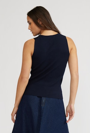 Desmond Knit Tank Top Navy
