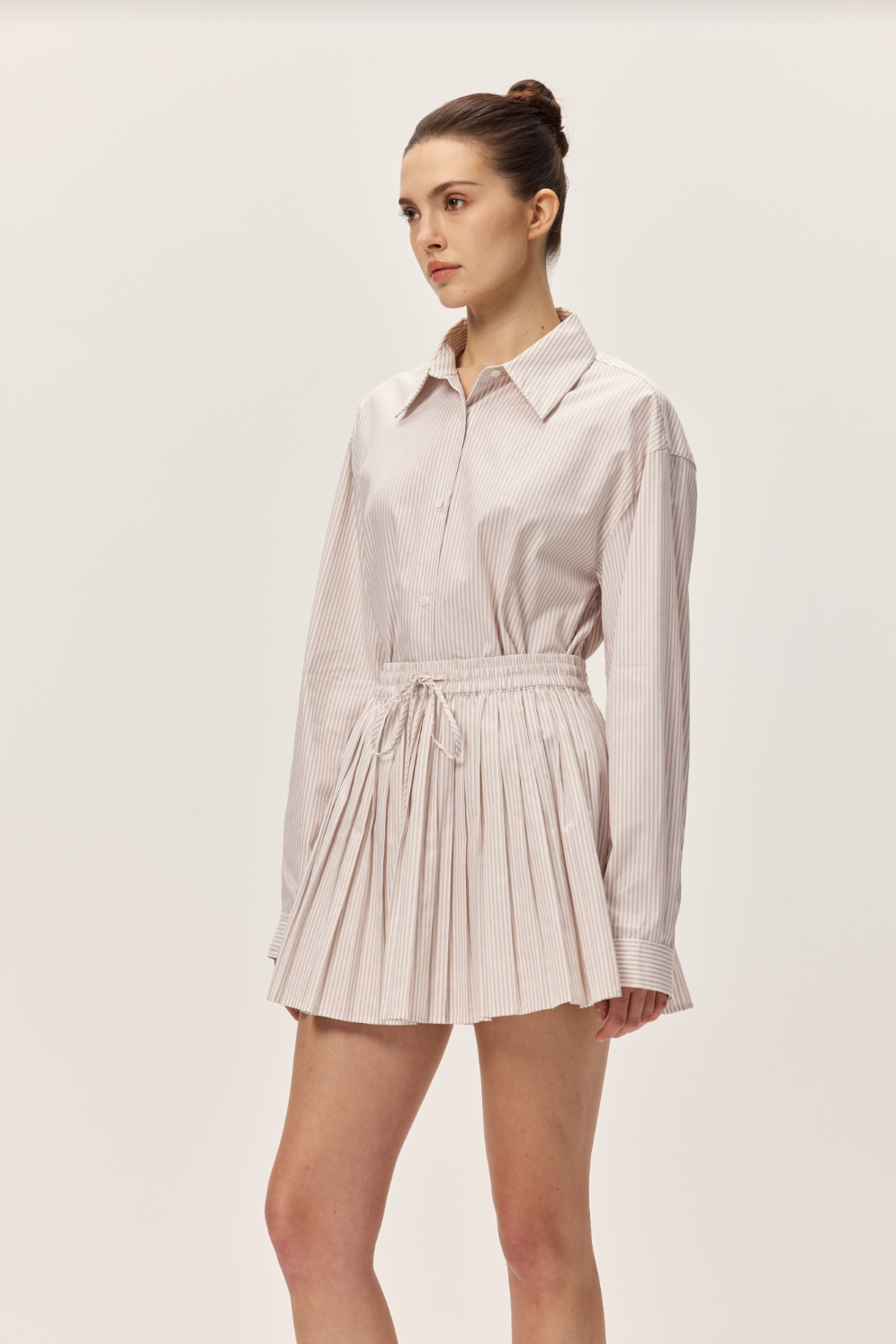 Elodie Danika Taupe Stripe Shirt