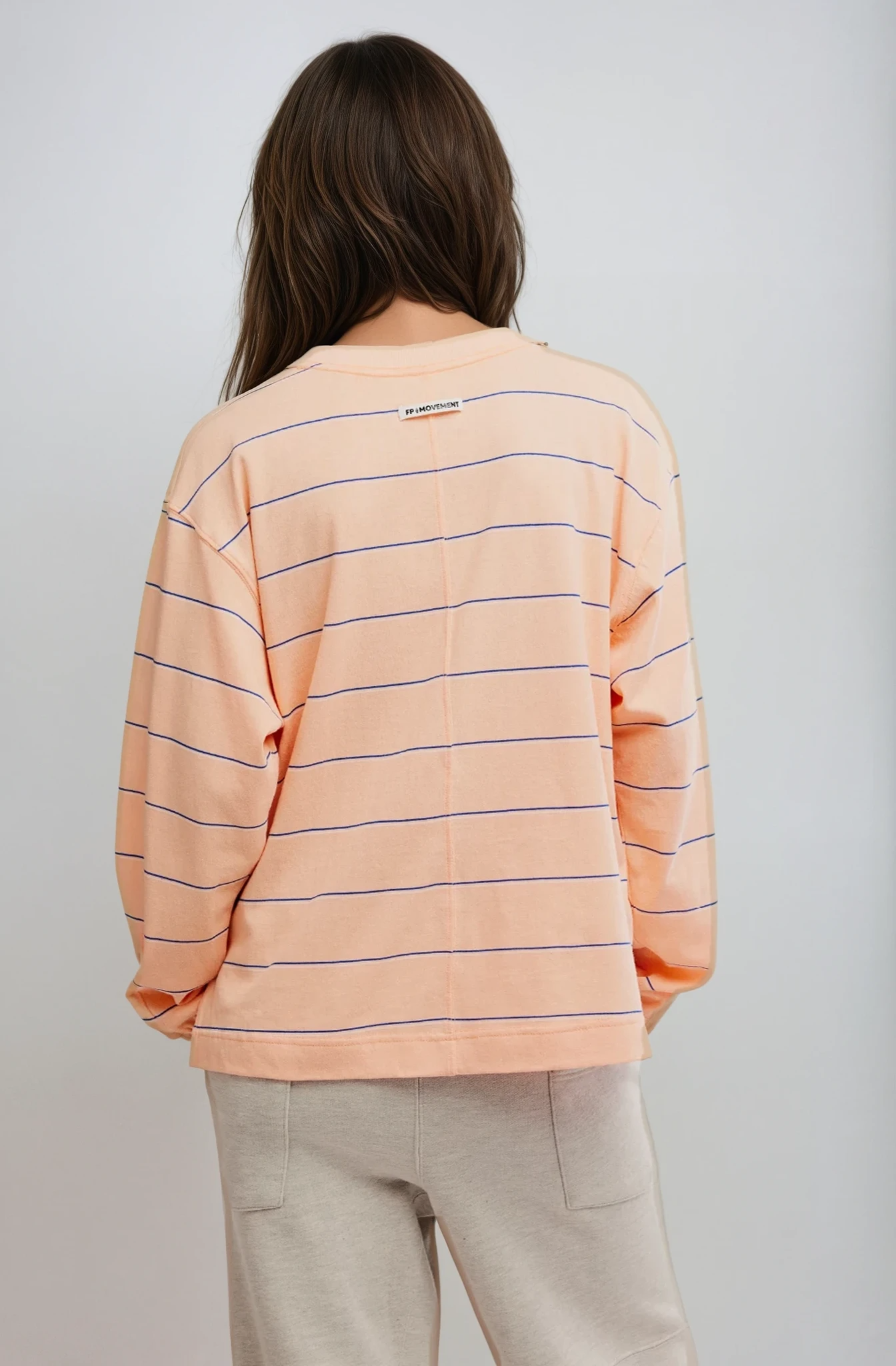 FP Movement Hustle Striped Layer Top Awning Stripe Peach