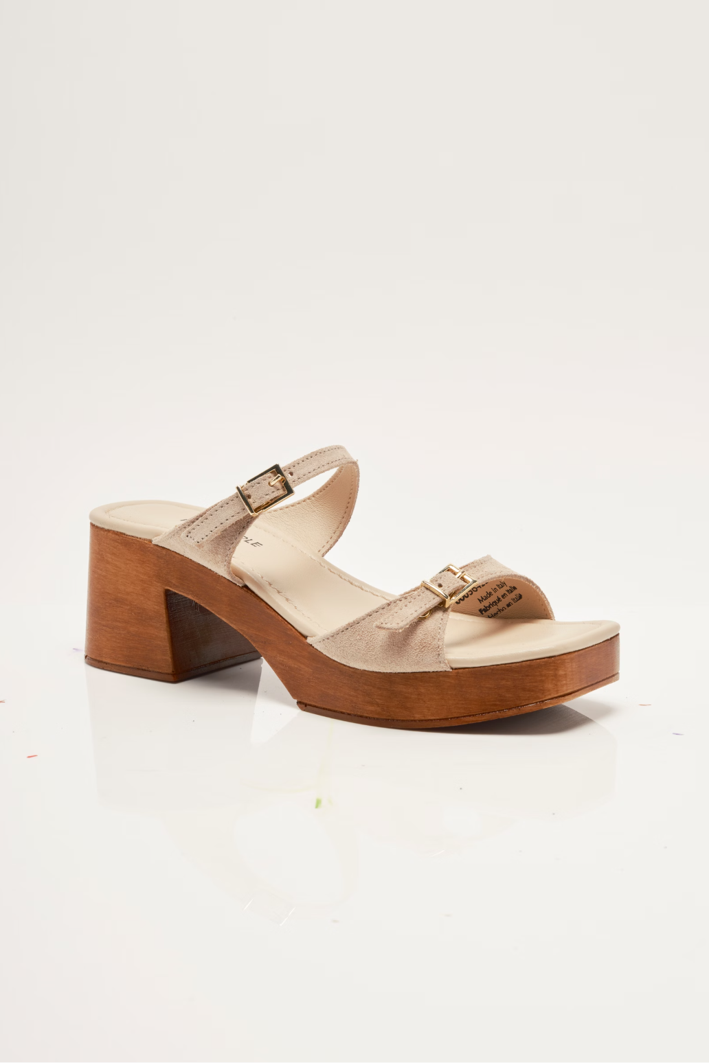 Free People Beck Buckle Clog Cappuccino Suede