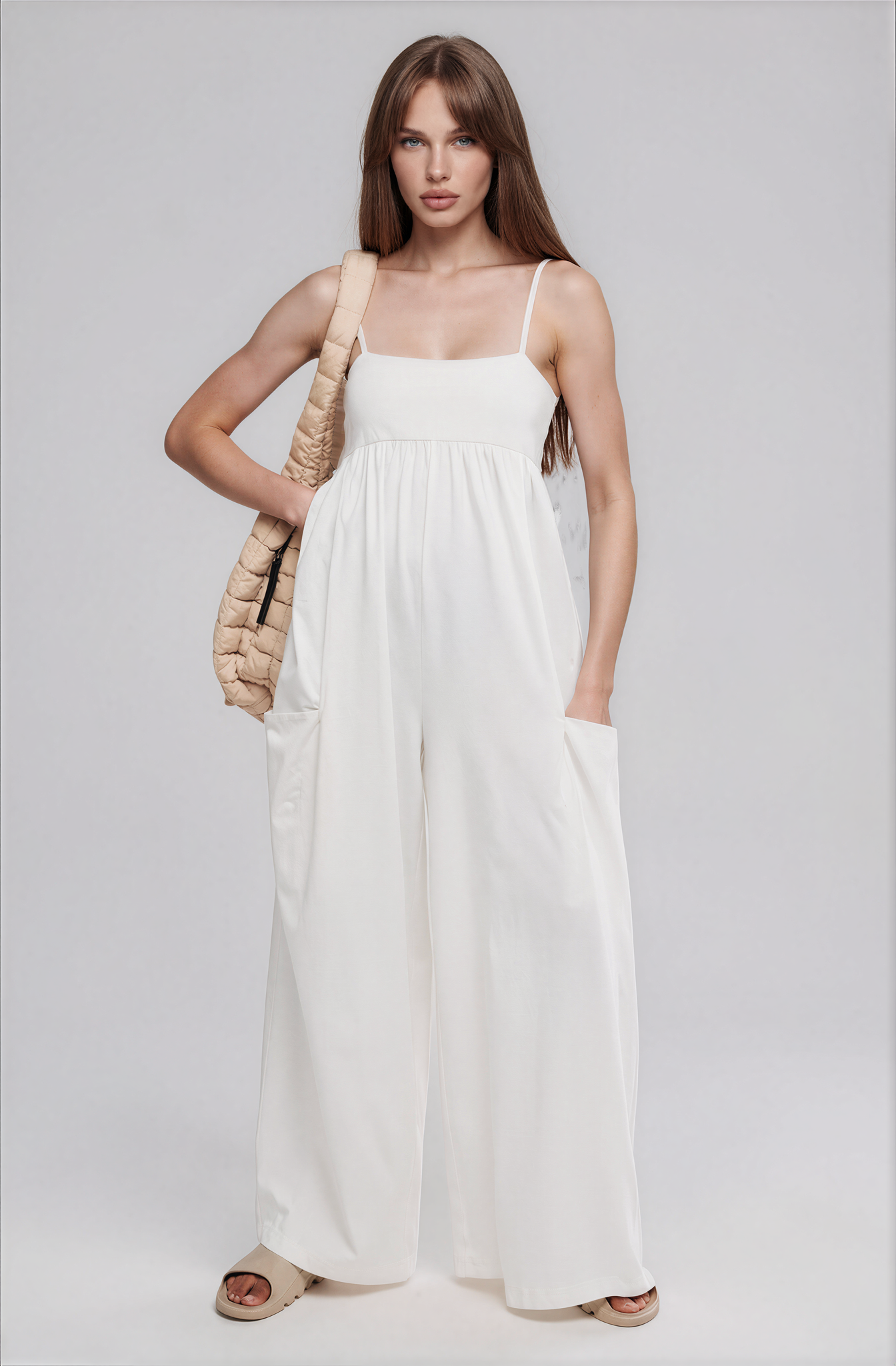 FP Movement Hot Shot Strappy Onesie Ivory