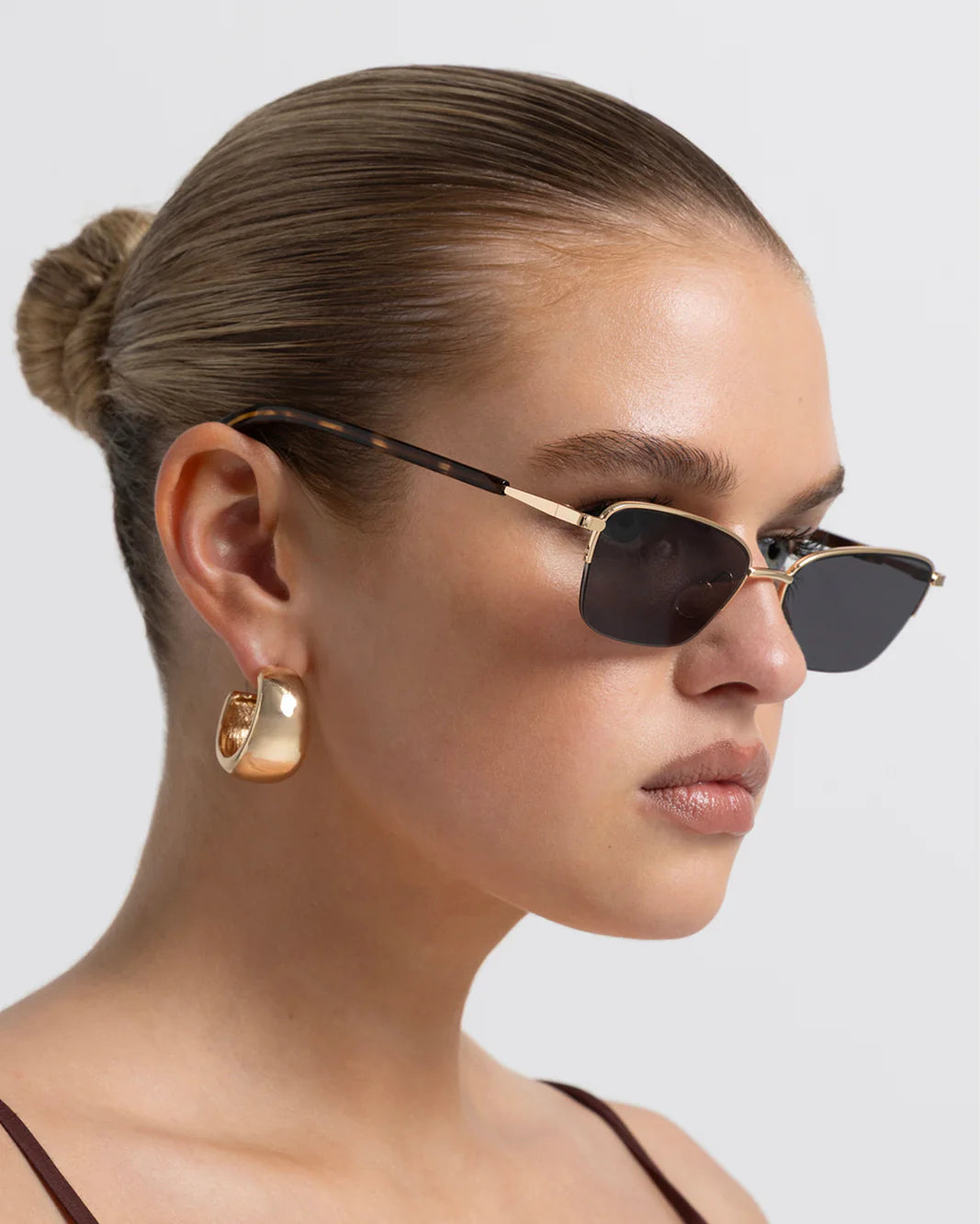 Banbe The Lydia Sunglasses Havana Tort Gold Smoke