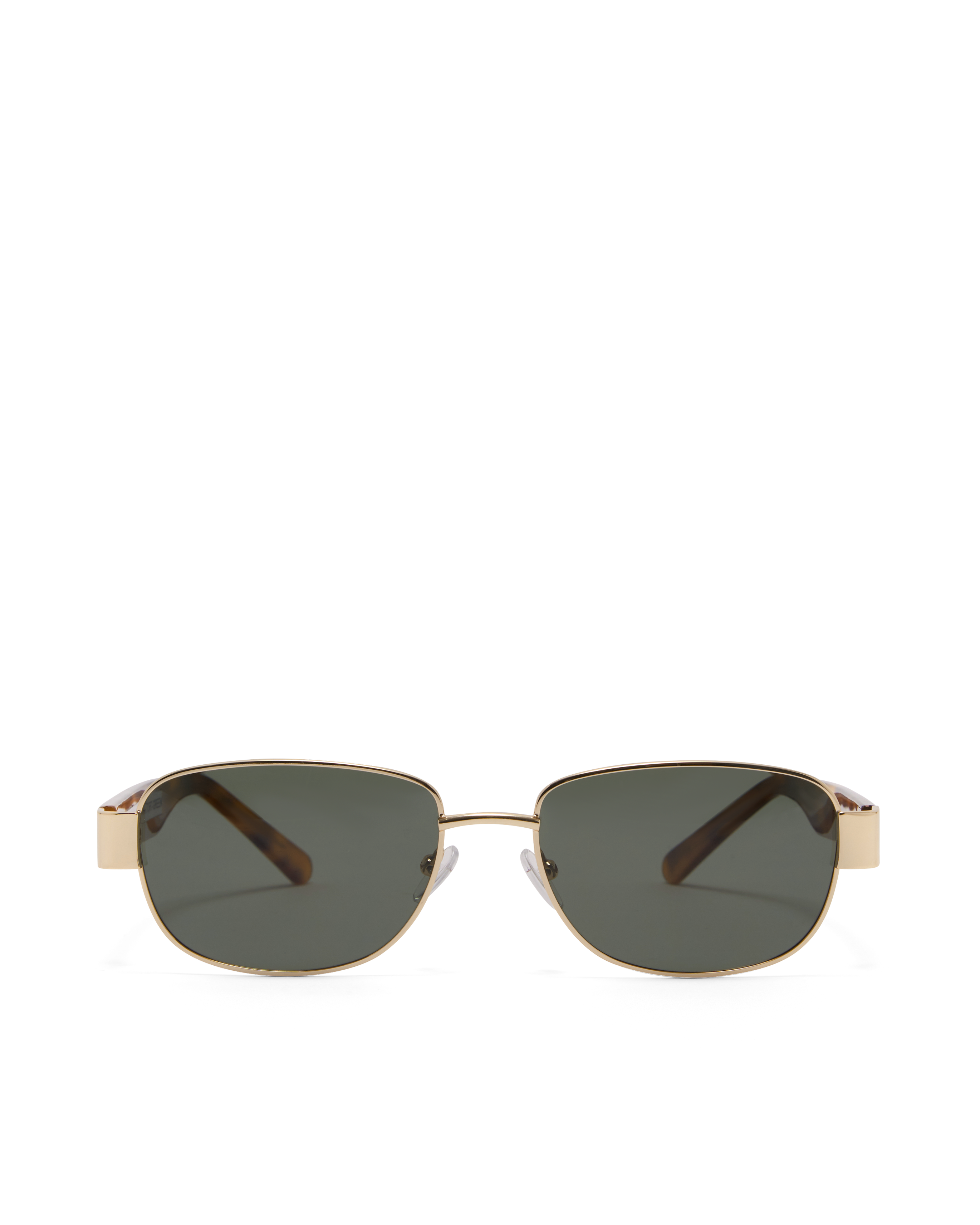 The Addison Sunglasses Gold Havana Tort Green