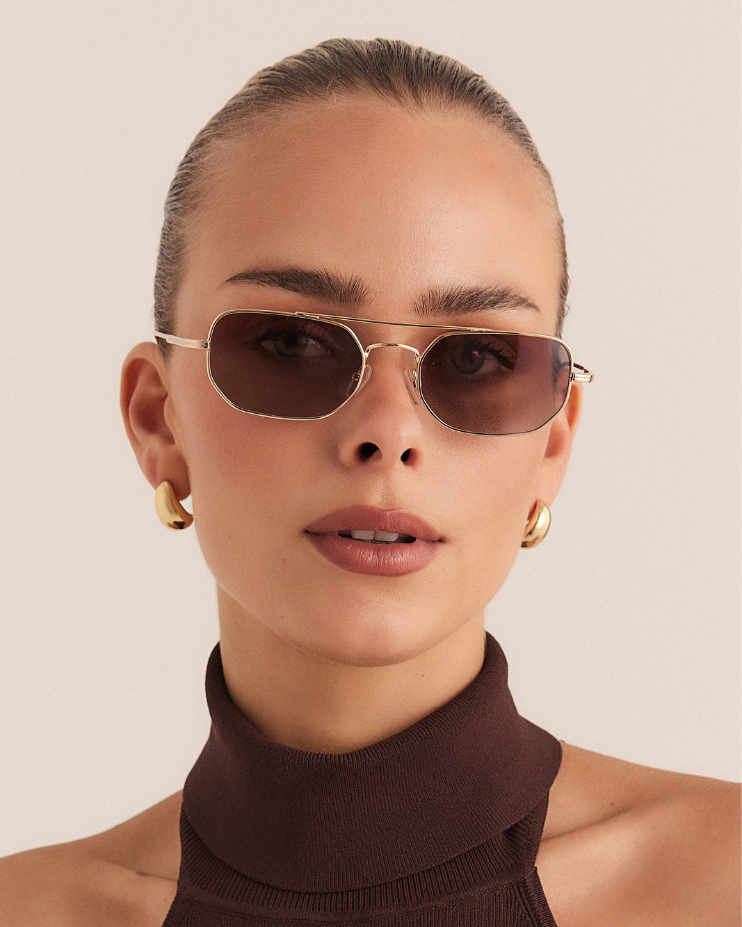 Banbe The Cameron Sunglasses Gold Chocolate Fade