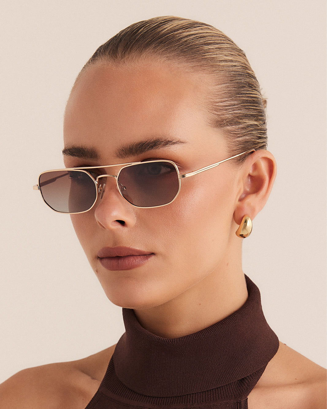 Banbe The Cameron Sunglasses Gold Chocolate Fade