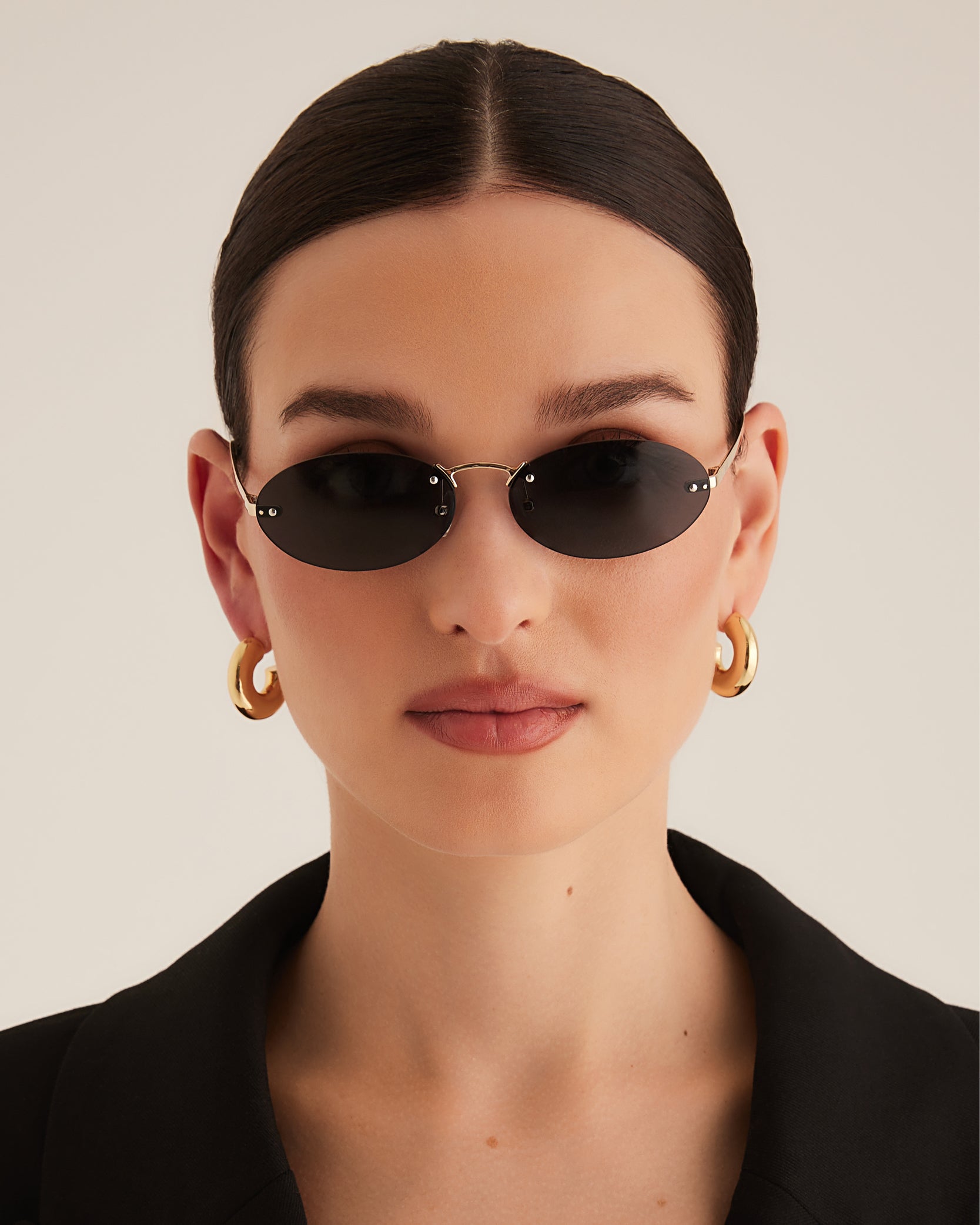 The Sabrina Sunglasses Gold Smoke