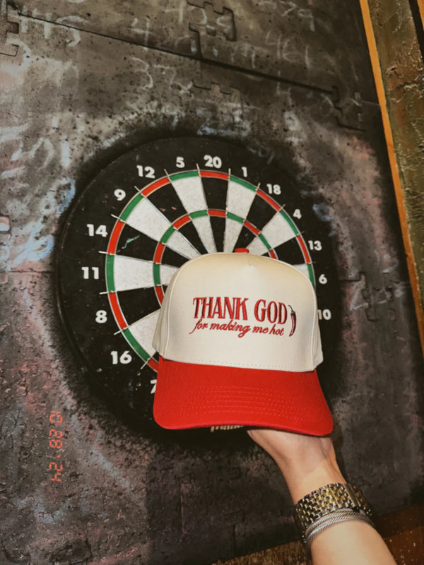 THAK GOD Baseball Hat | Red Natural