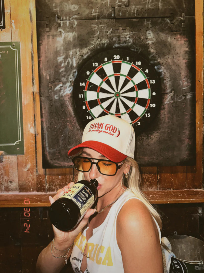 THANK GOD Baseball Hat | Red Natural