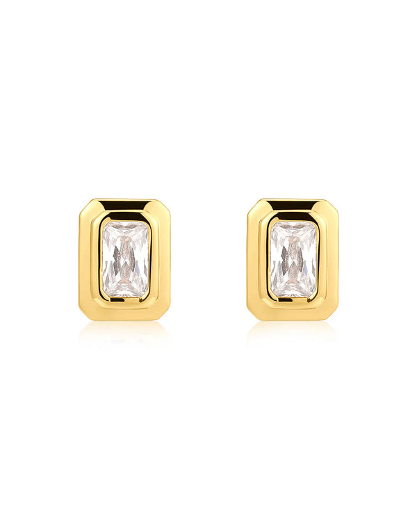 LUV AJ | The Emerald Bezel Studs