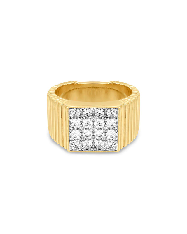 LUV AJ | The Pave Sqaure Signet Ring