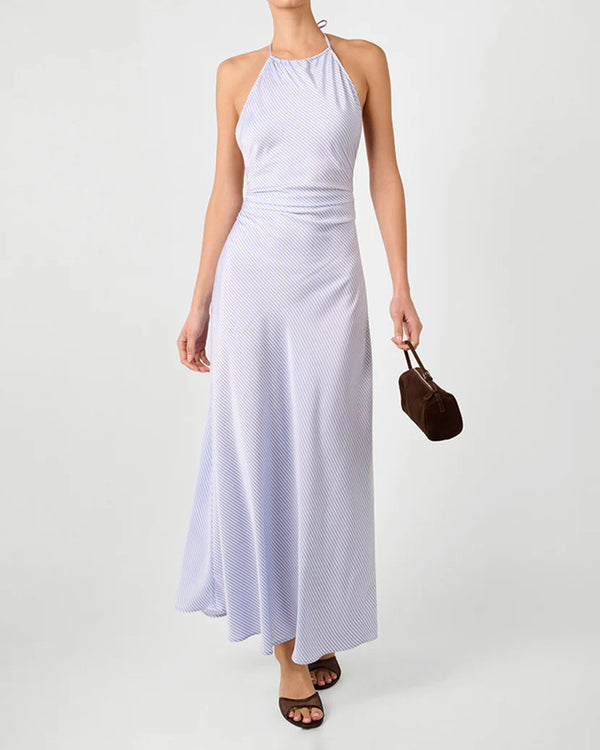 WeWoreWhat | Halter Tie Neck Maxi Dress | Classic Blue