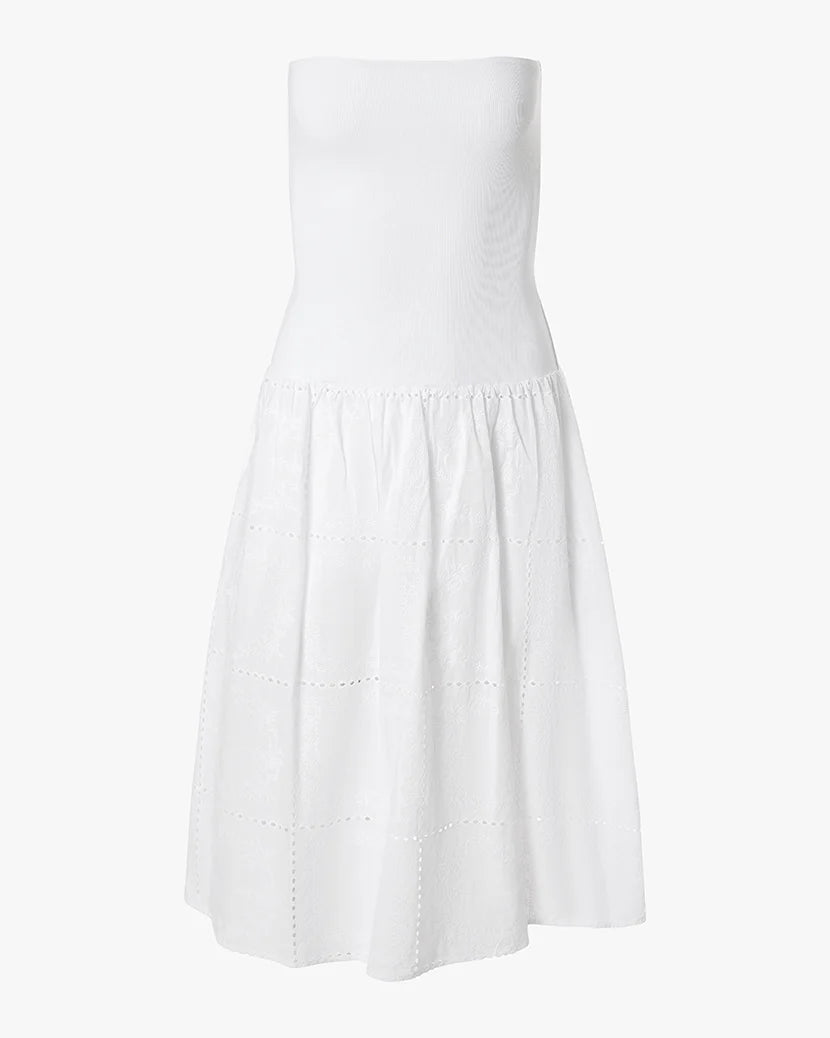 Ribbed Cotton Midi | White
