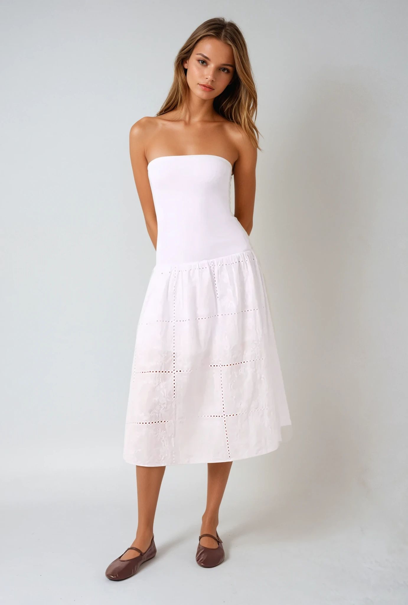 WeWoreWhat | Ribbed Cotton Midi | White