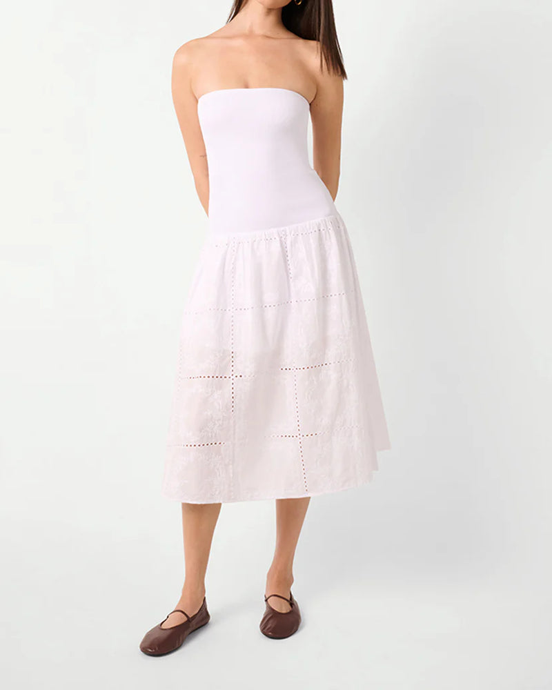 WeWoreWhat | Ribbed Cotton Midi | White