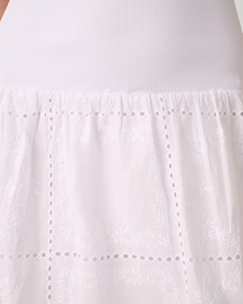 Ribbed Cotton Midi | White