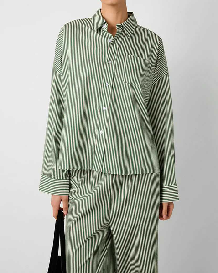 WeWoreWhat | Cropped Button Front Shirt | Fern Multi