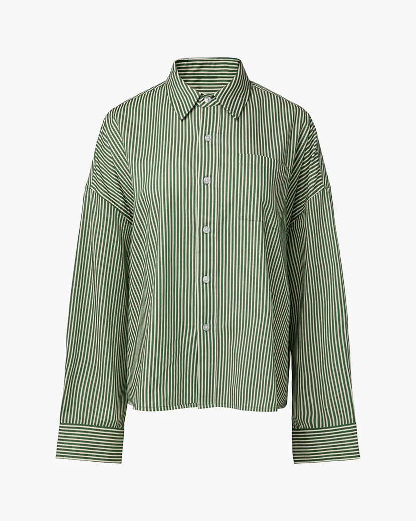 WeWoreWhat | Cropped Button Front Shirt | Fern Multi
