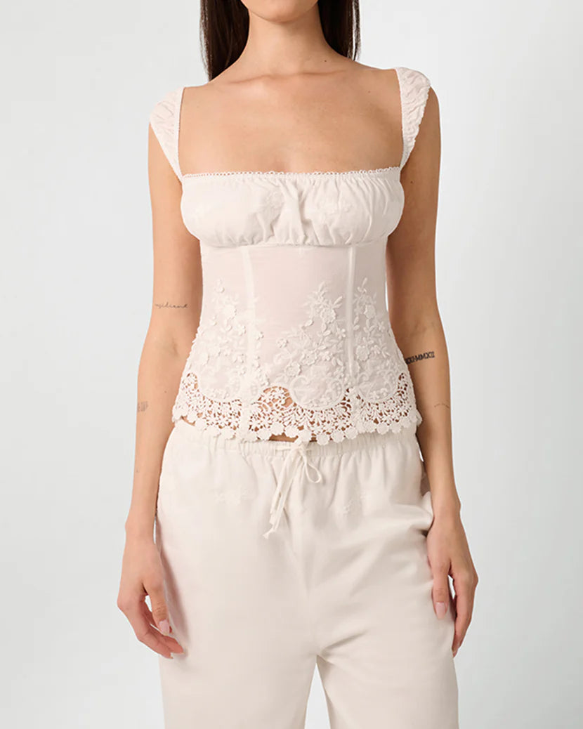 WeWoreWhat Wide Strap Ruched Cup Corset