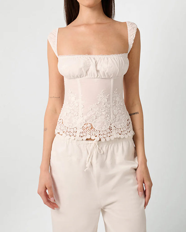 WeWoreWhat Wide Strap Ruched Cup Corset