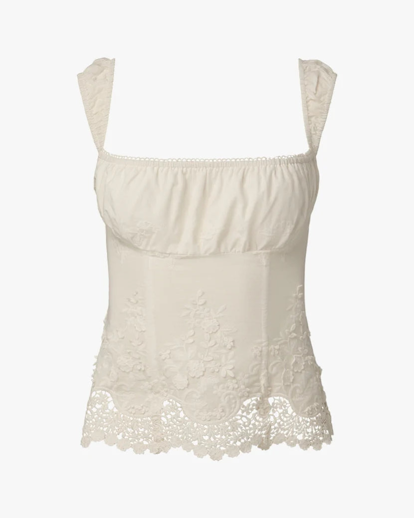 WeWoreWhat Wide Strap Ruched Cup Corset