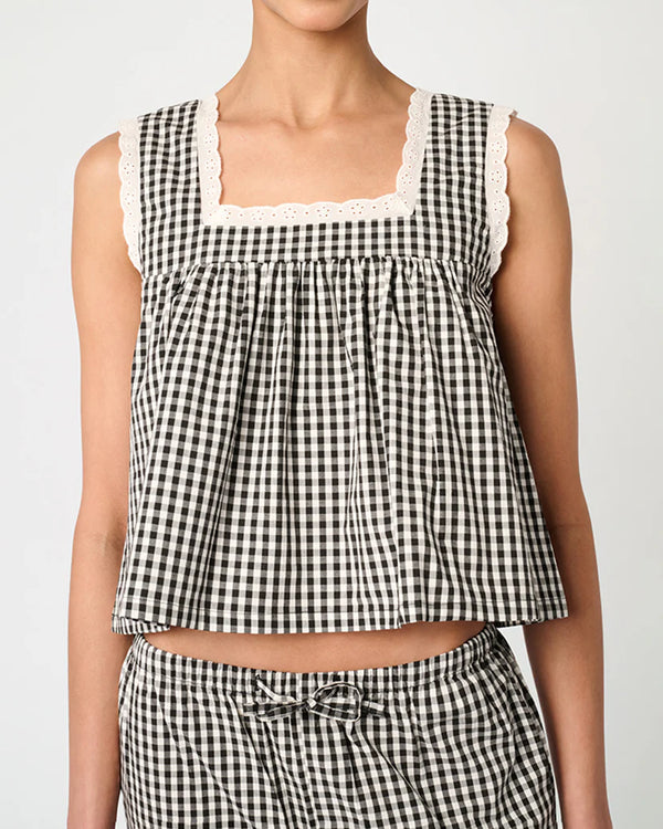WeWoreWhat | Square Neck Baby Doll Top | Black Multi