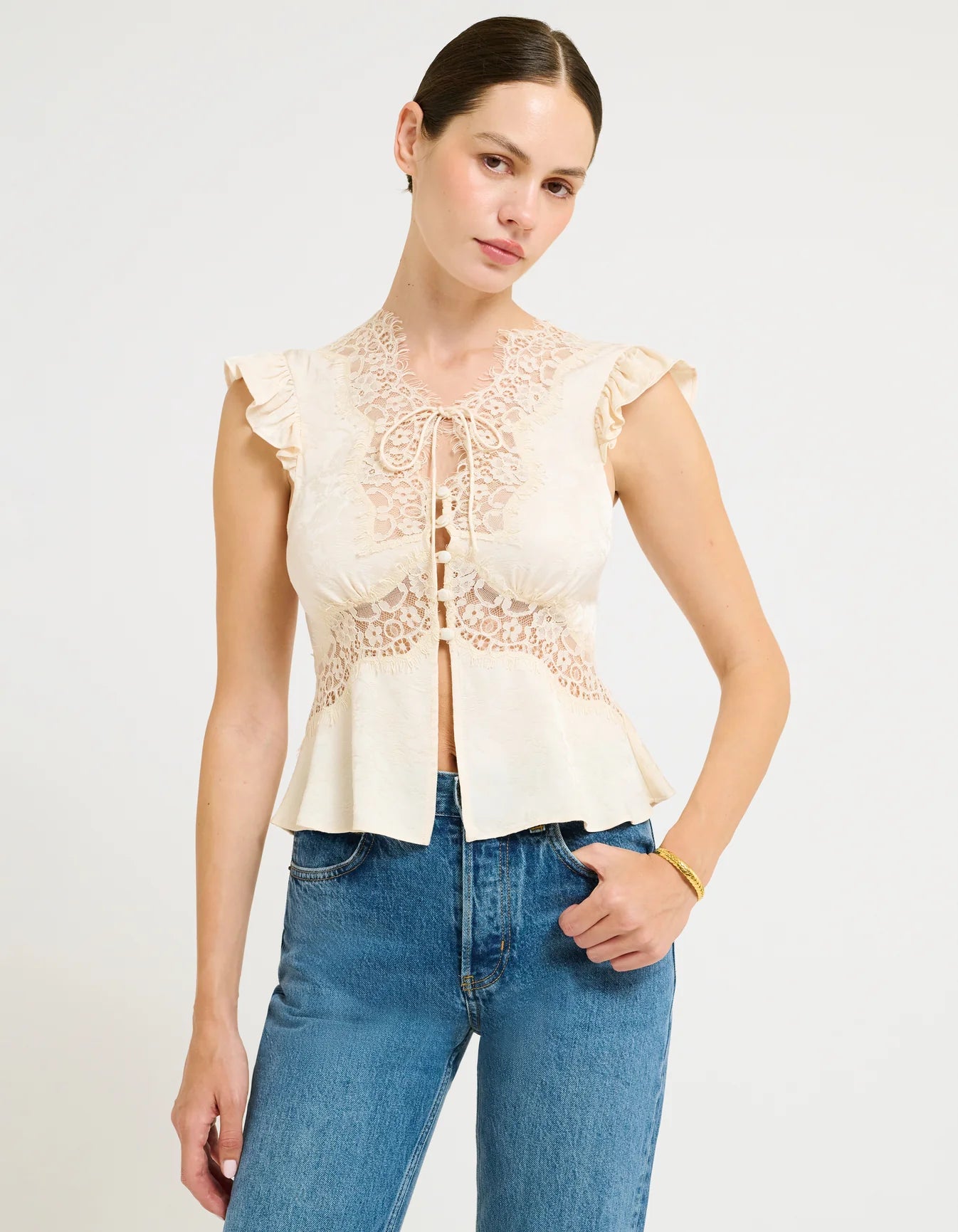 Rumored Wisteria Top Ivory Jacquard | Tops | Coco Kimono Boutique