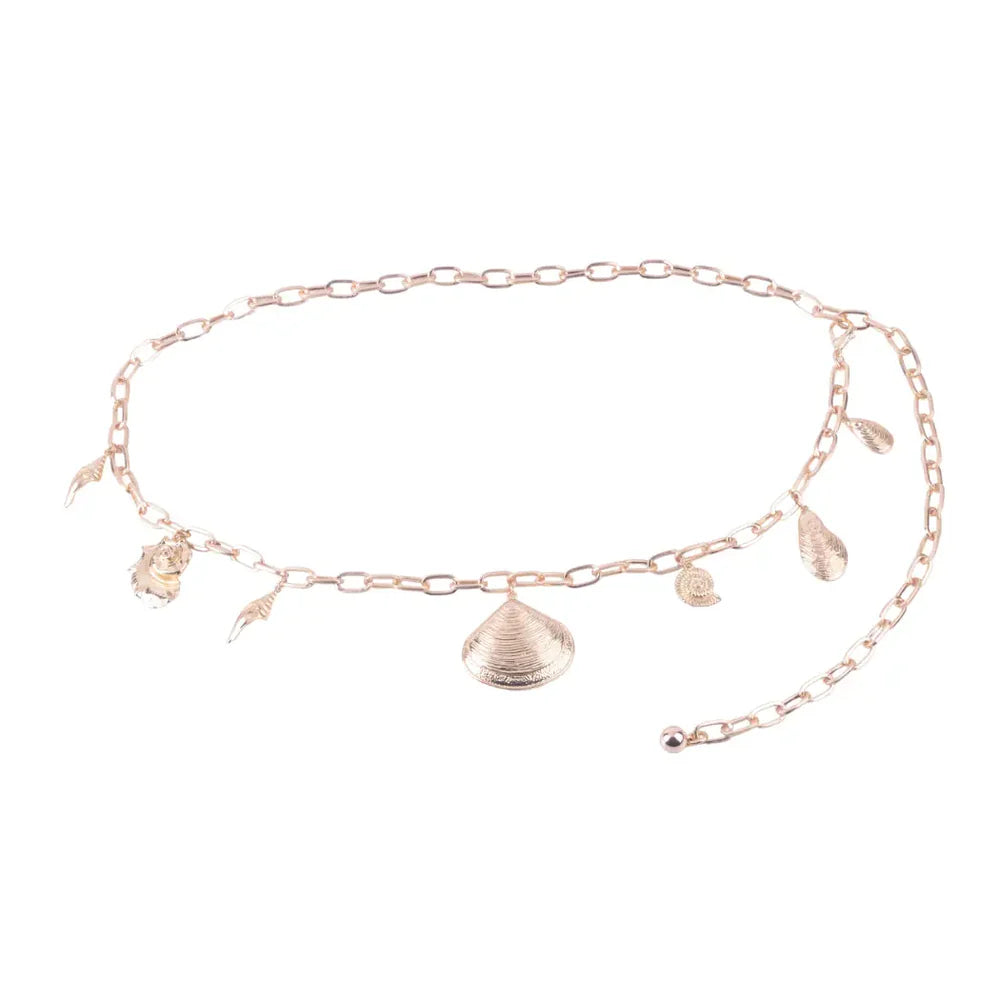 Julie Golden Seashell Chain Belt
