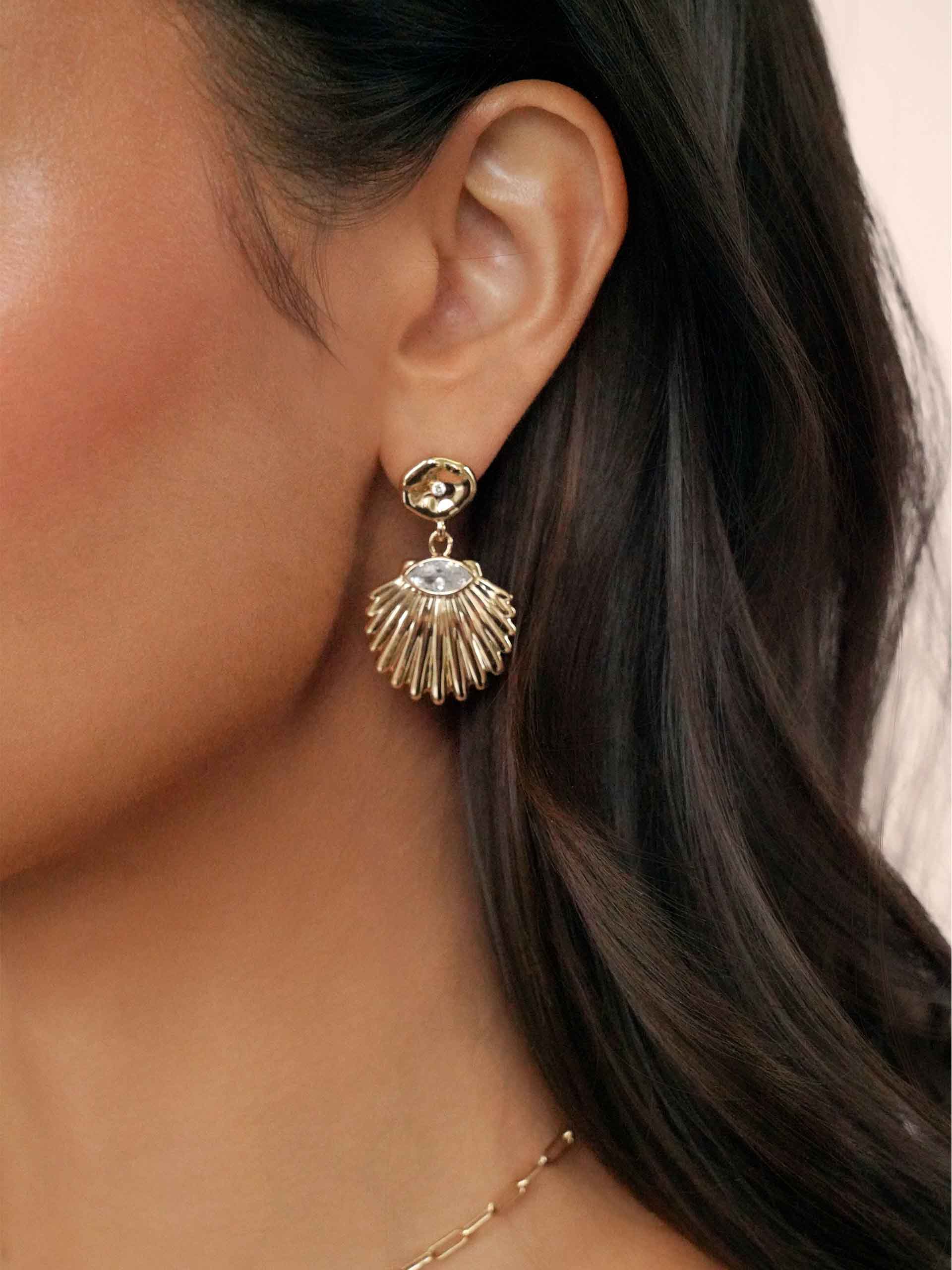 Santorini Shell Drop Earrings