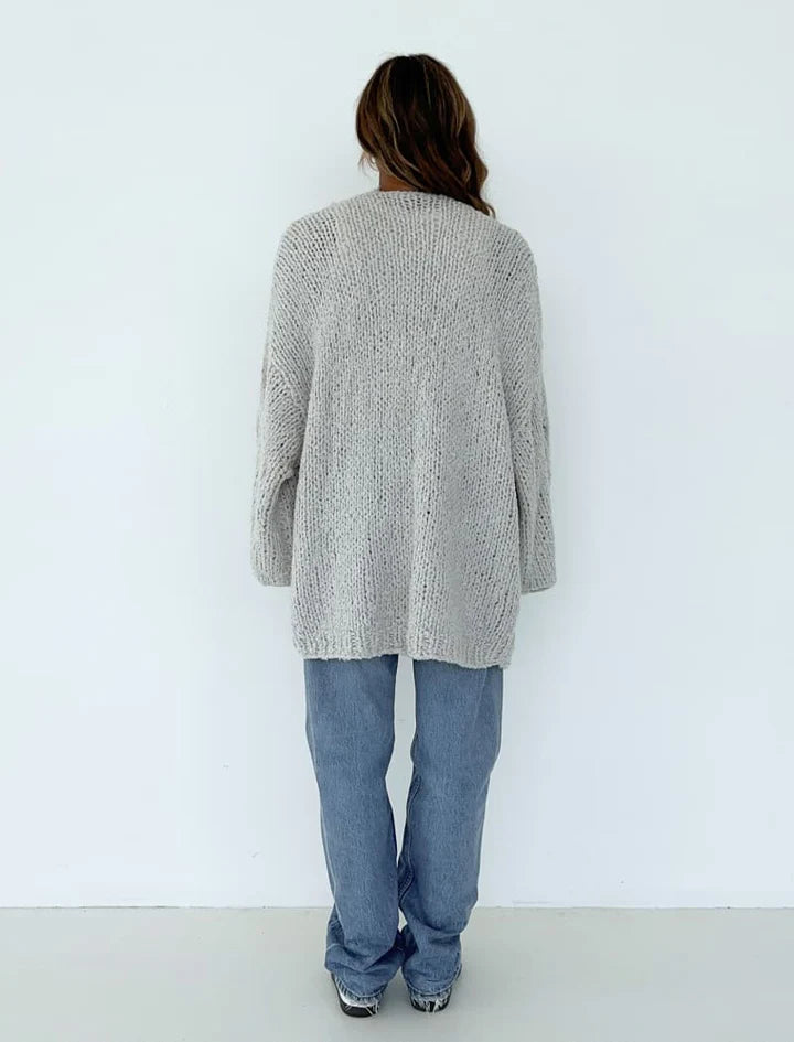 Rumored | Aspen Cardigan Sweater | White Smoke