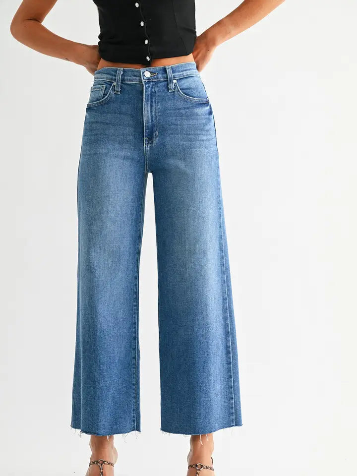 Becky Wide Leg Jeans Medium Blue