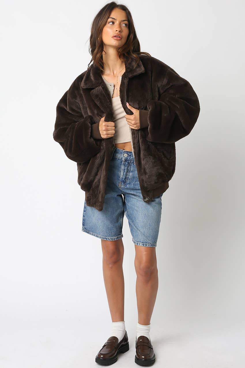 Emmy Brown Faux Far Jacket