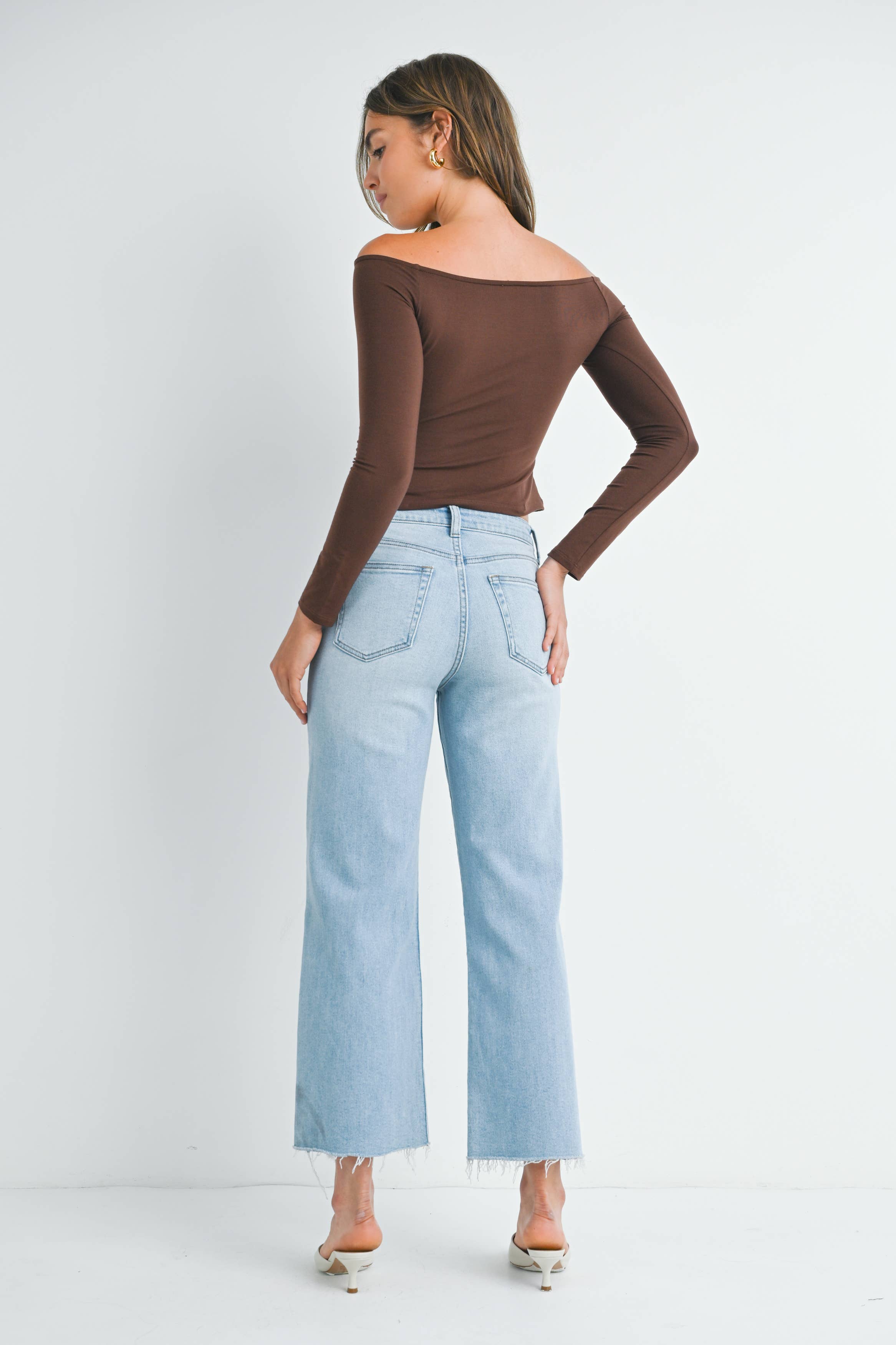 Steph Slim Wide Leg Light Jeans