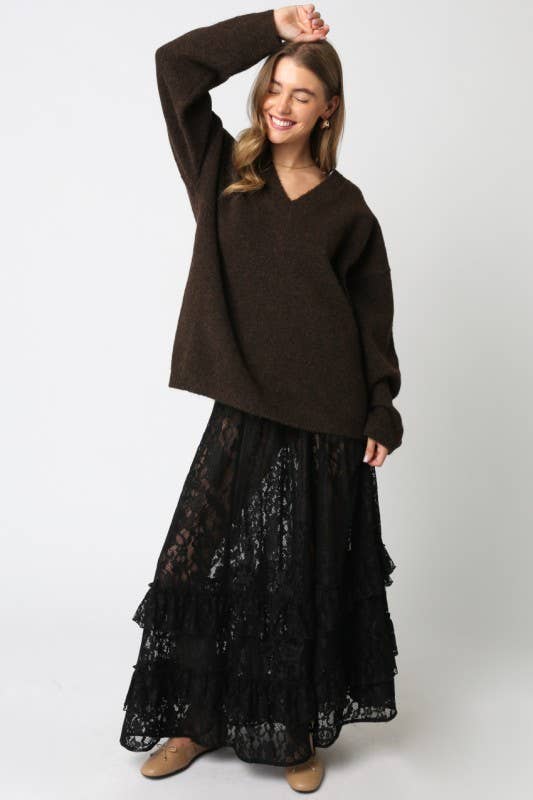 Kinley Brown Knit Sweater