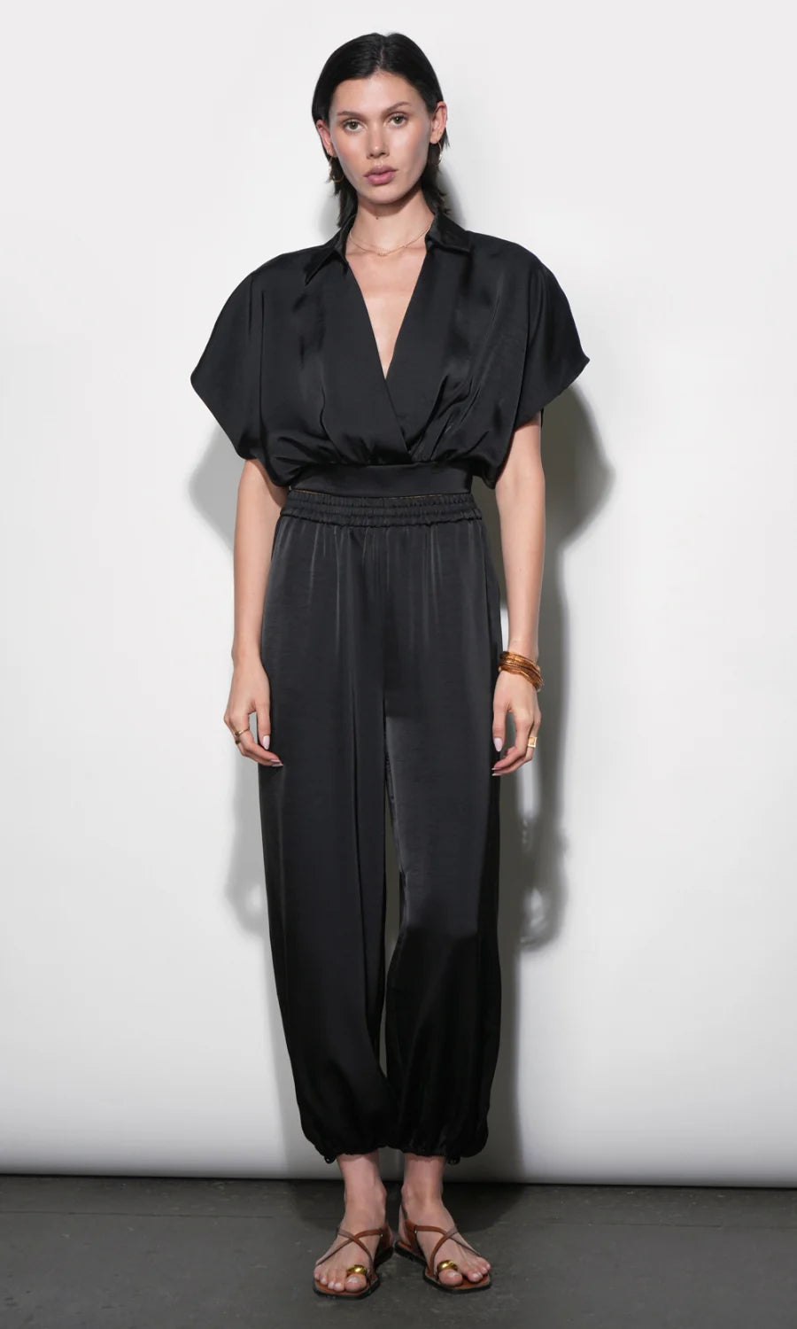 Greylin Ophelia Black Elastic Waist Balloon Pants