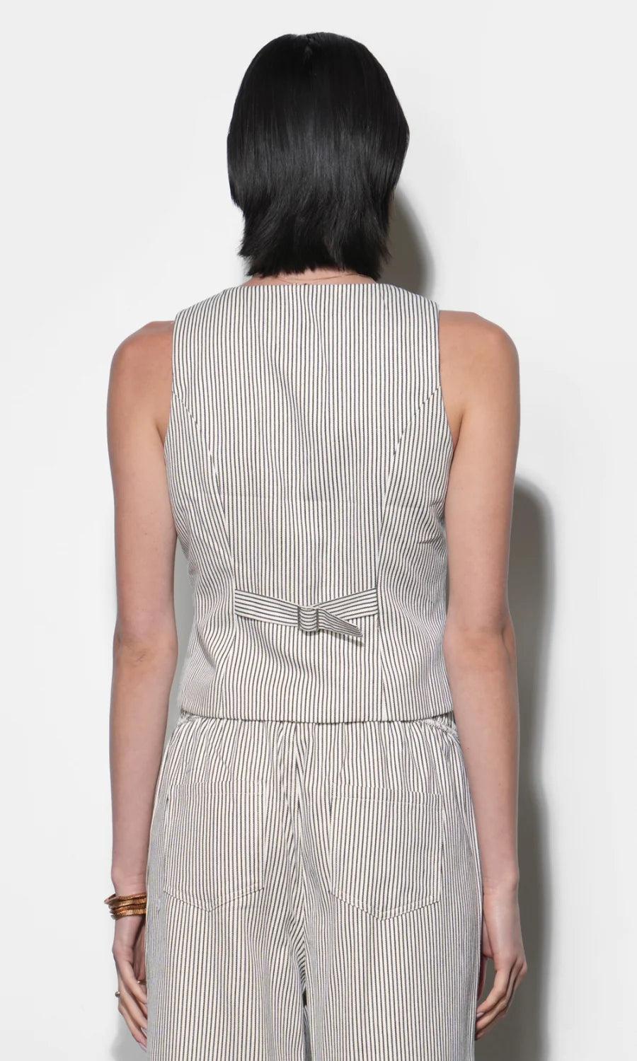 Greylin Alice Canvas Ivory & Black Stripe Vest