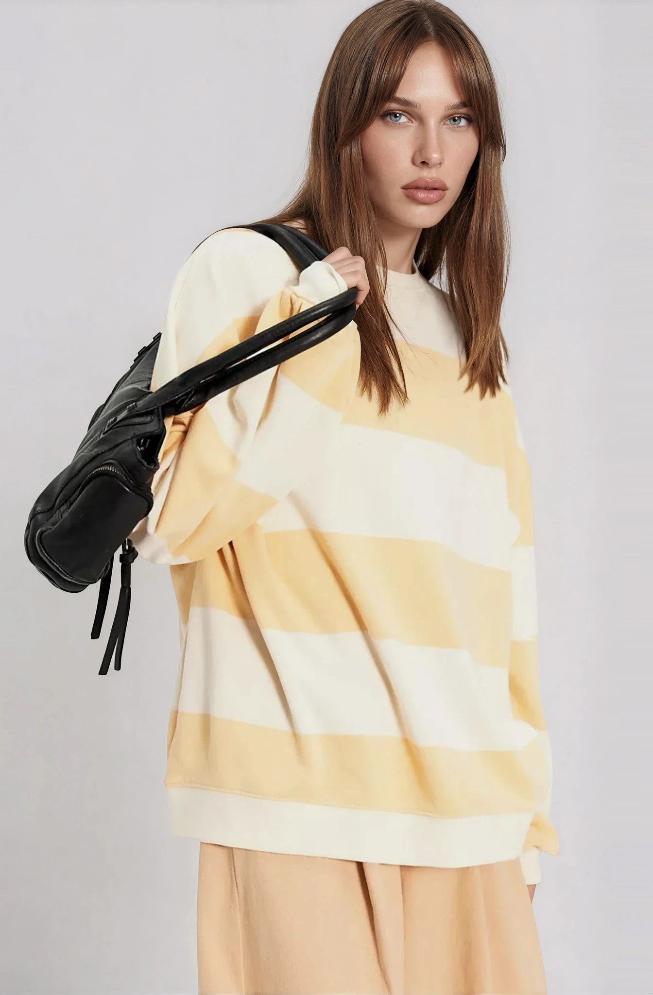 We The Free Classic Striped Oversized Crewneck