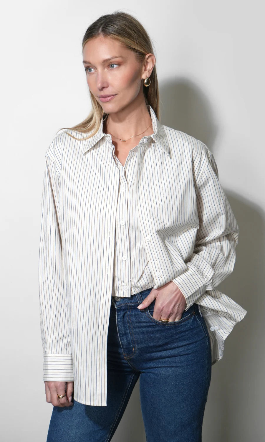 Greylin Beatrix Twofer Stripe Oversized Shirt