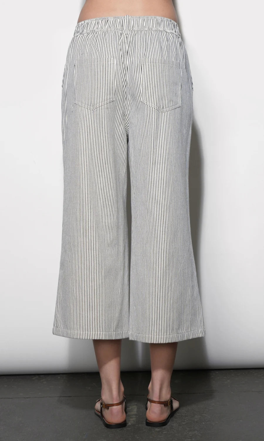 Greylin Alice Canvas Ivory & Black Stripe Wide Leg Culotte