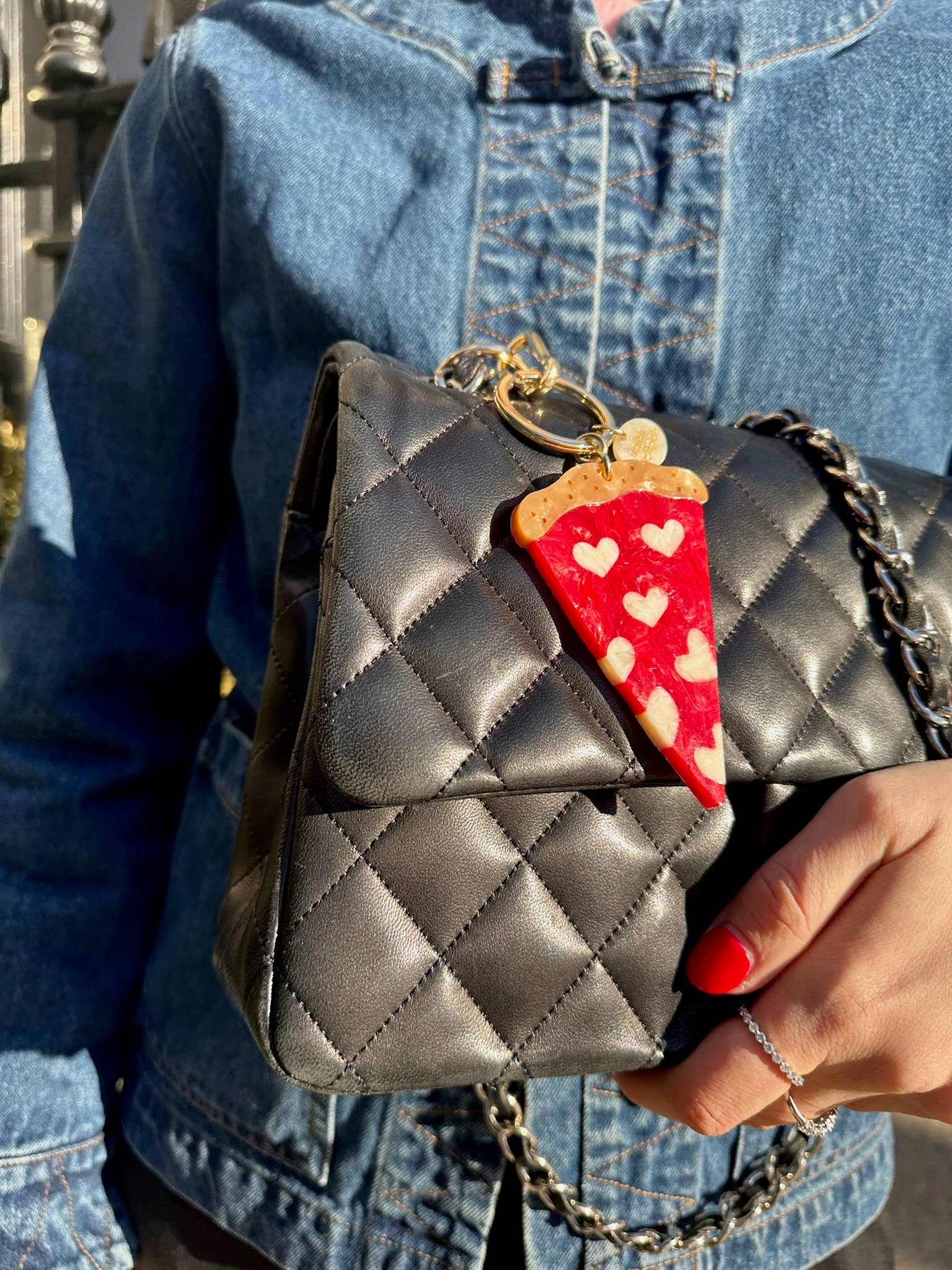 Pizza Slice Bag Charm + Keychain