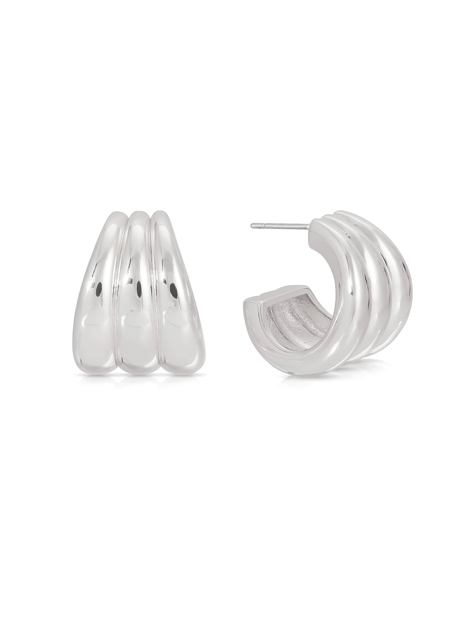 Triple Ribbed Hoops