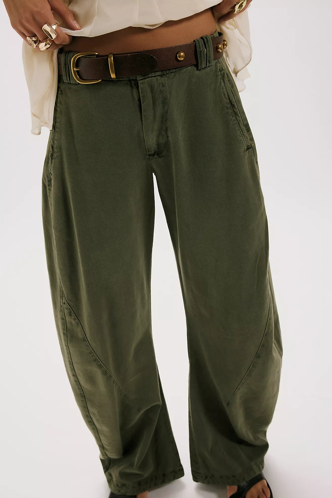 Free People Spotlight Washed Barrel Chino Trousers