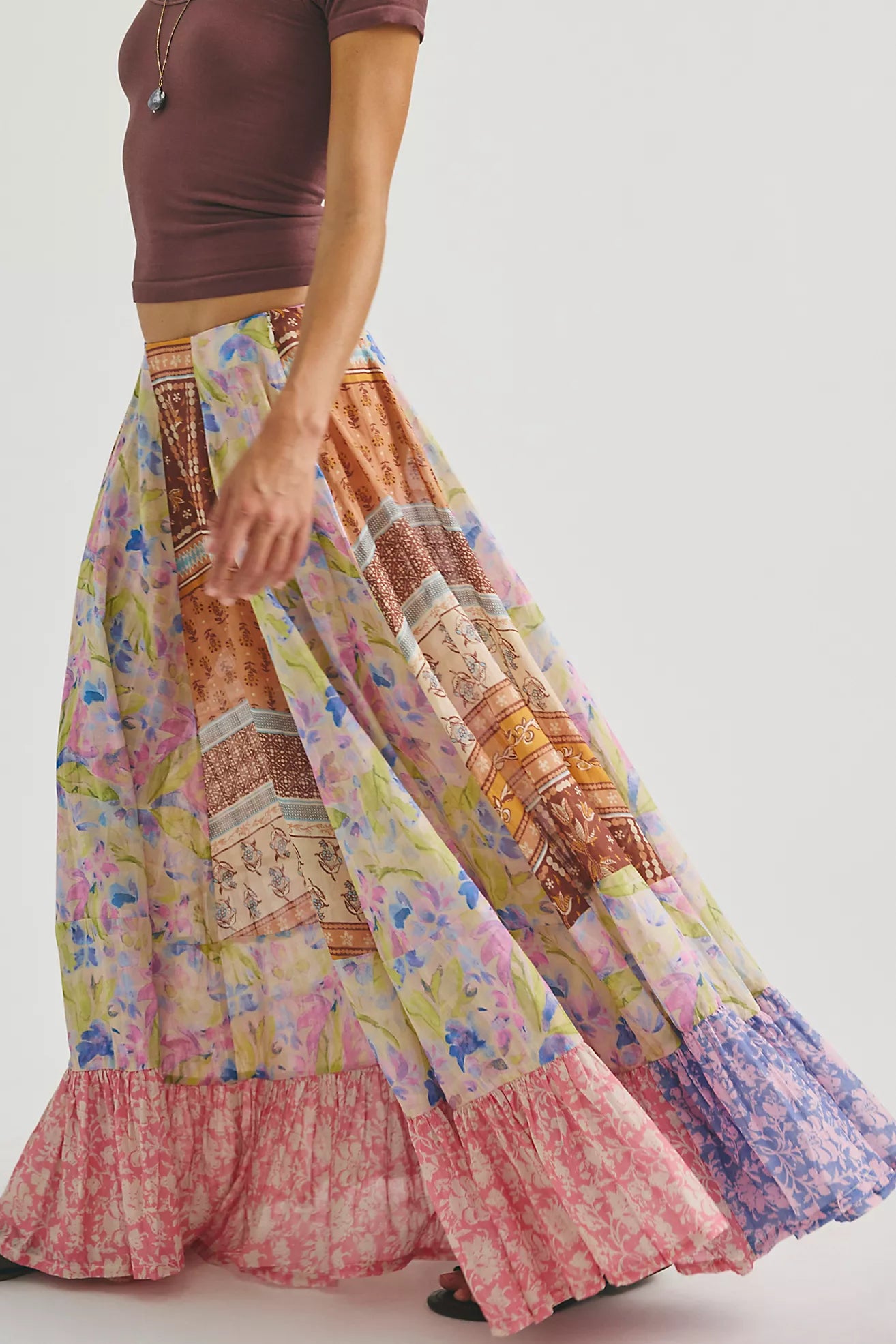 Free People Santa Eulalia Printed Maxi Skirt