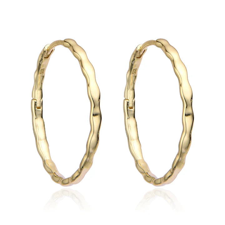 Duke Large Gold Hoops | Sterling Silver