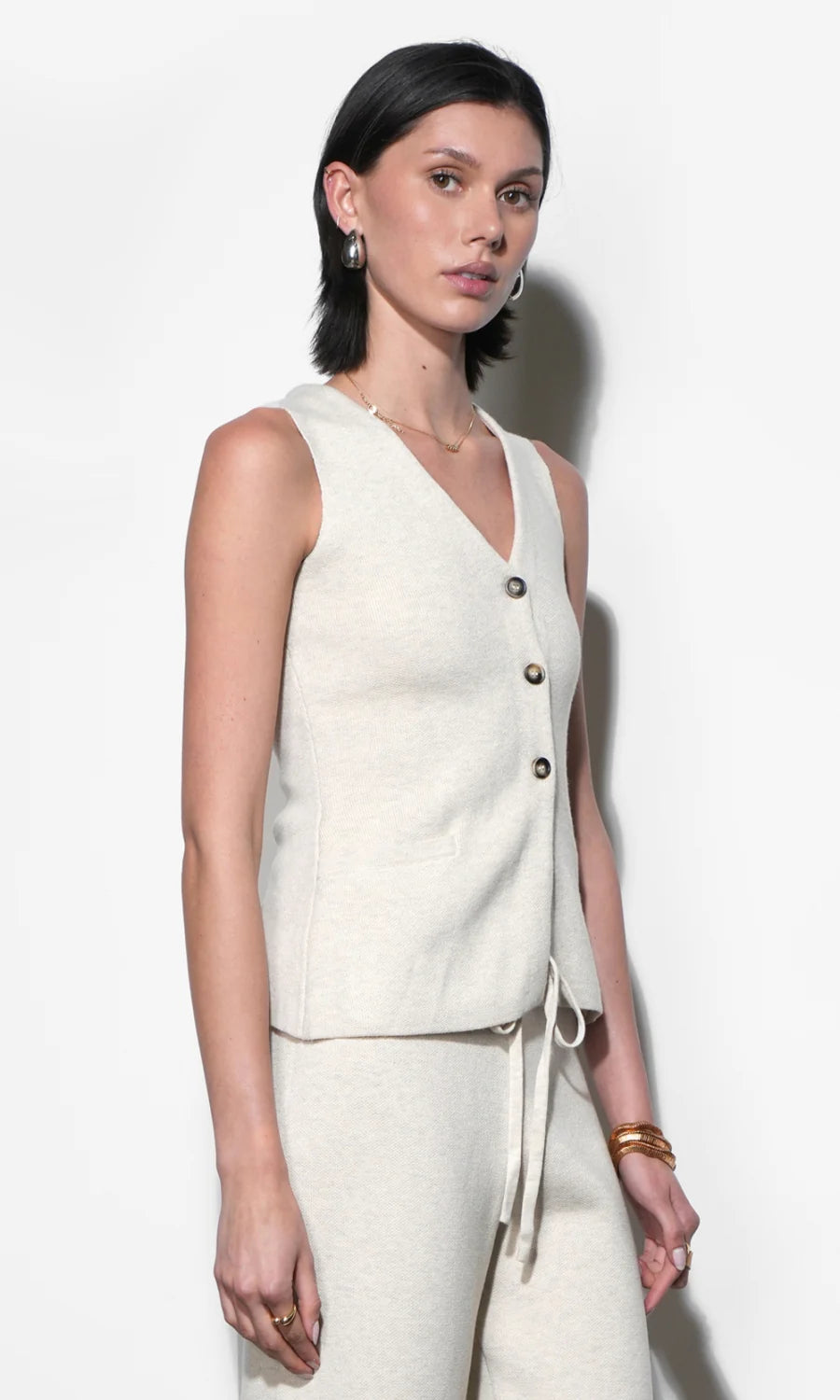 Greylin Raven Sand Slim Fit Knit Vest