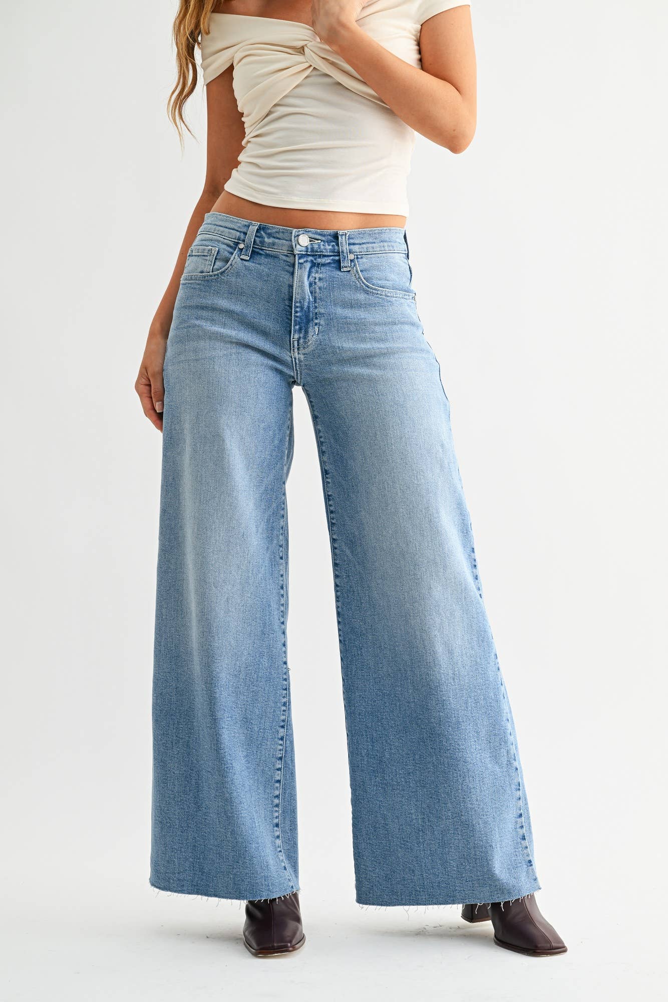 Amber Super Wide Leg Stretch Jeans