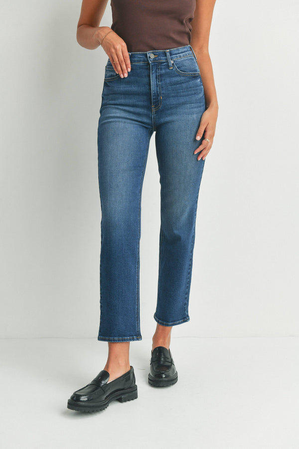 Leaha High Rise Classic Straight Jeans | Dark Denim