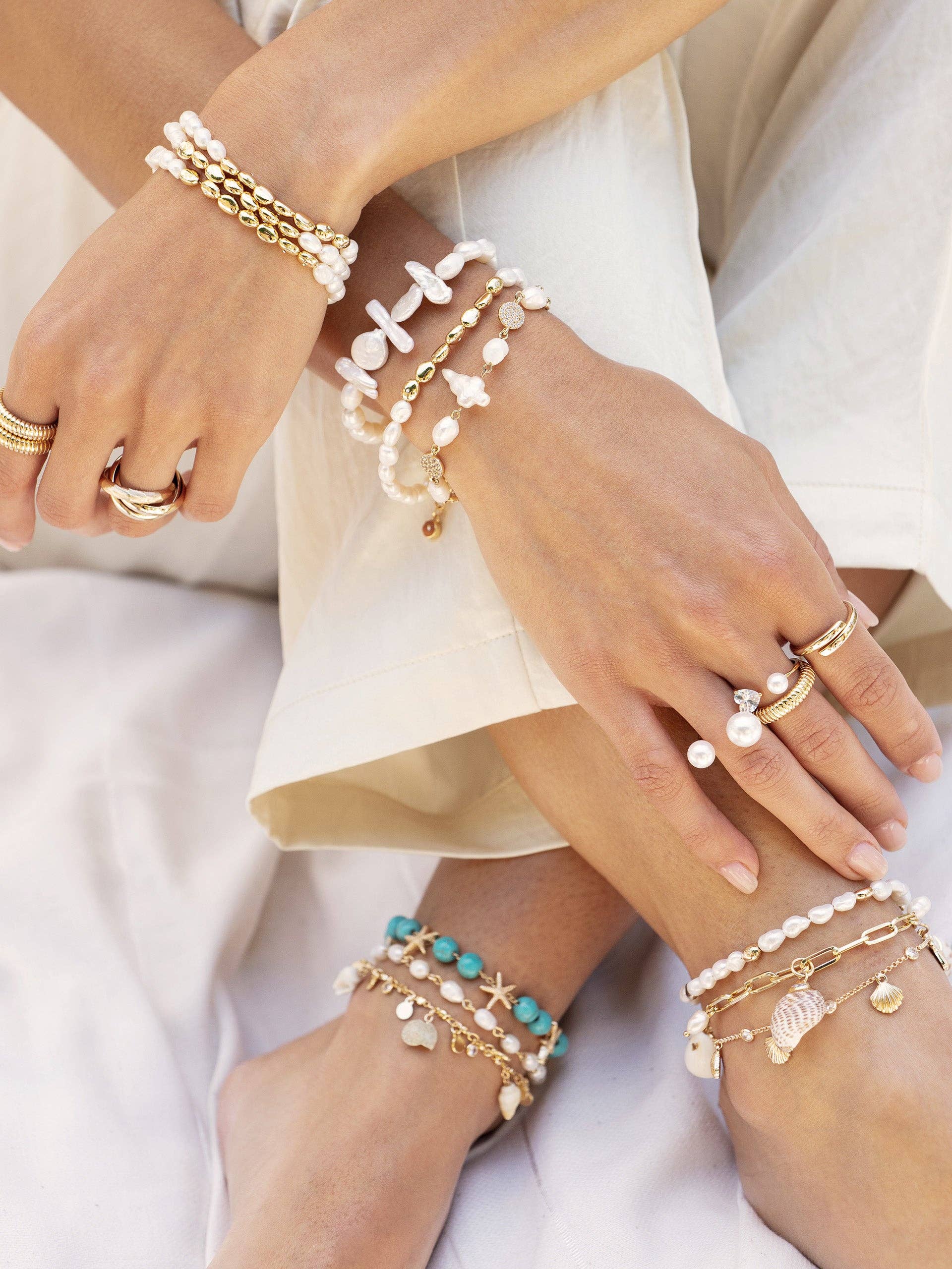 Scallop Shell Zinc Charm Anklet