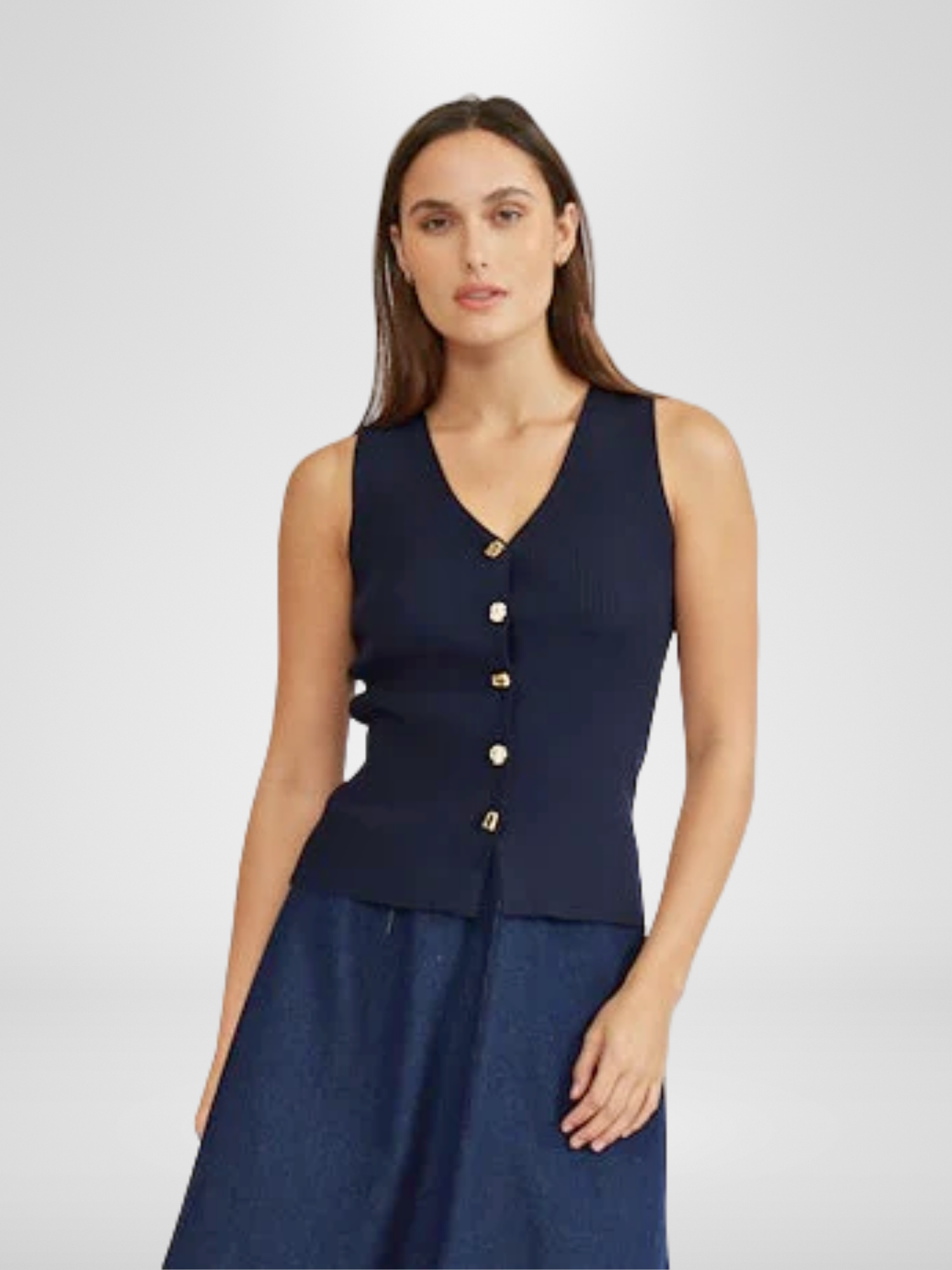 Desmond Knit Tank Top Navy