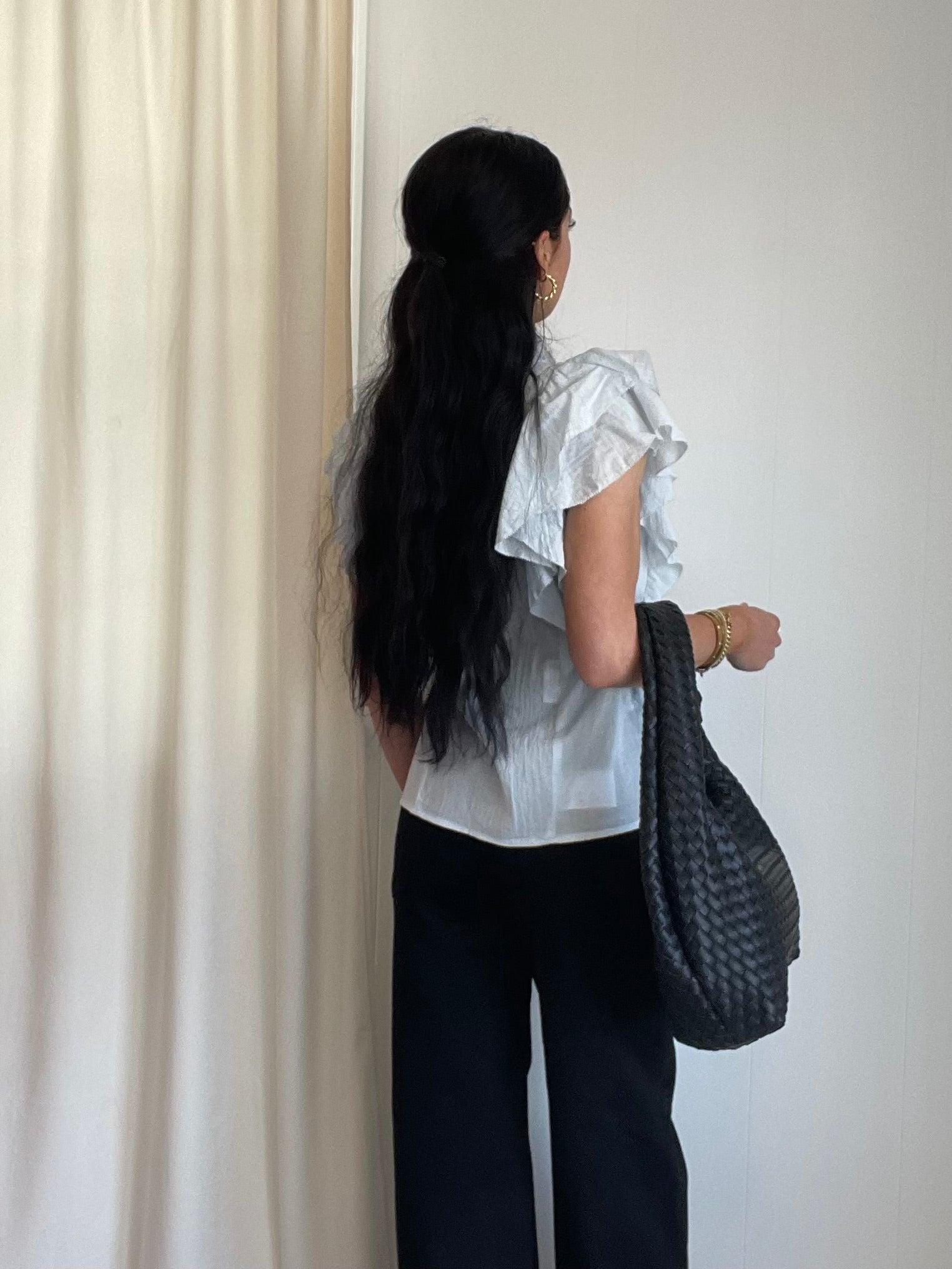 Final Sale Zara Ruffle Top | Blue